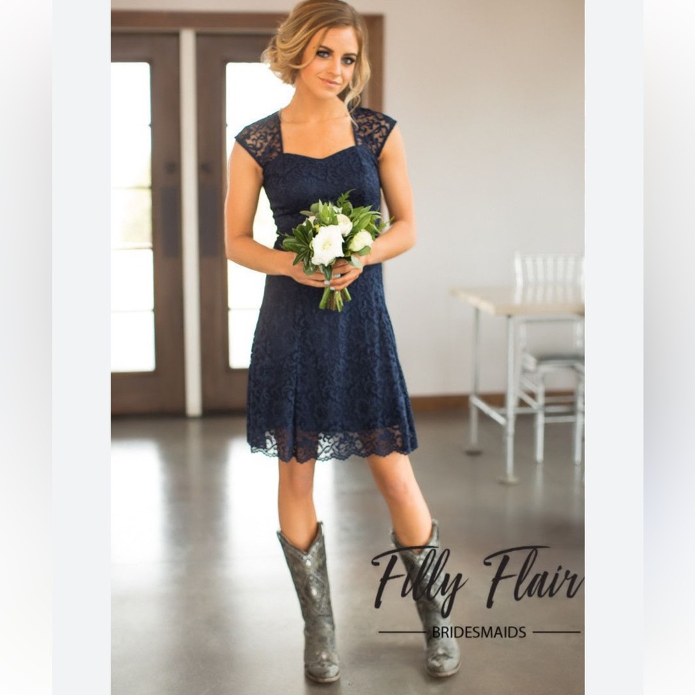 Filly Flair Navy Lace Midi Dress
